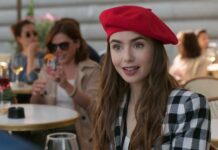 Lily Collins in una scena di Emily in Paris